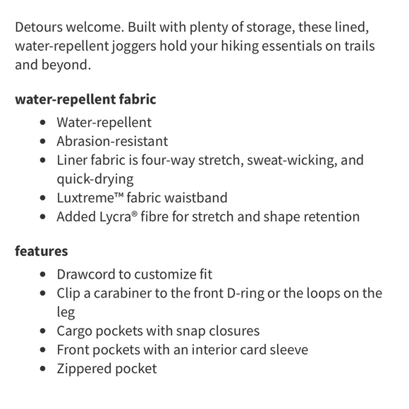 Lululemon Cargo High Rise Lined Hiking Pant - Picture 5 of 8